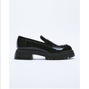 Zara Treaded Loafers - Patent Black